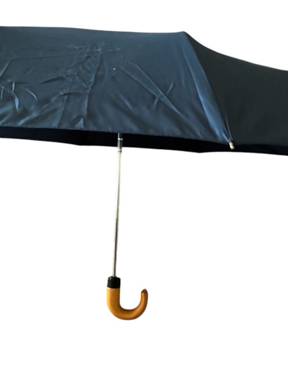 Leighton‎ Classic Navy Umbrella with Wood Hook Handle